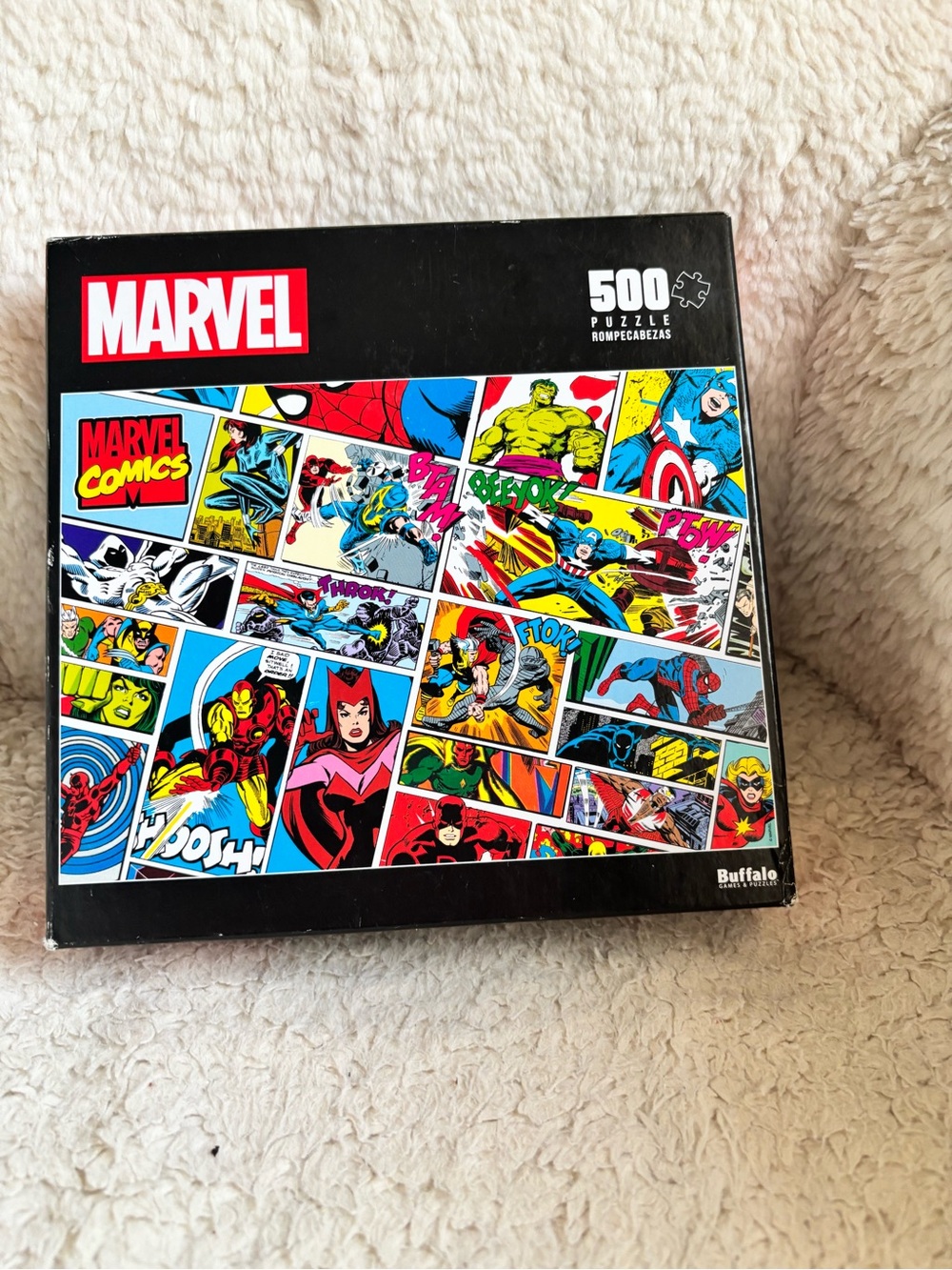 Marvel Comics Kids 500-Piece Puzzle - Colorful Comic Collage